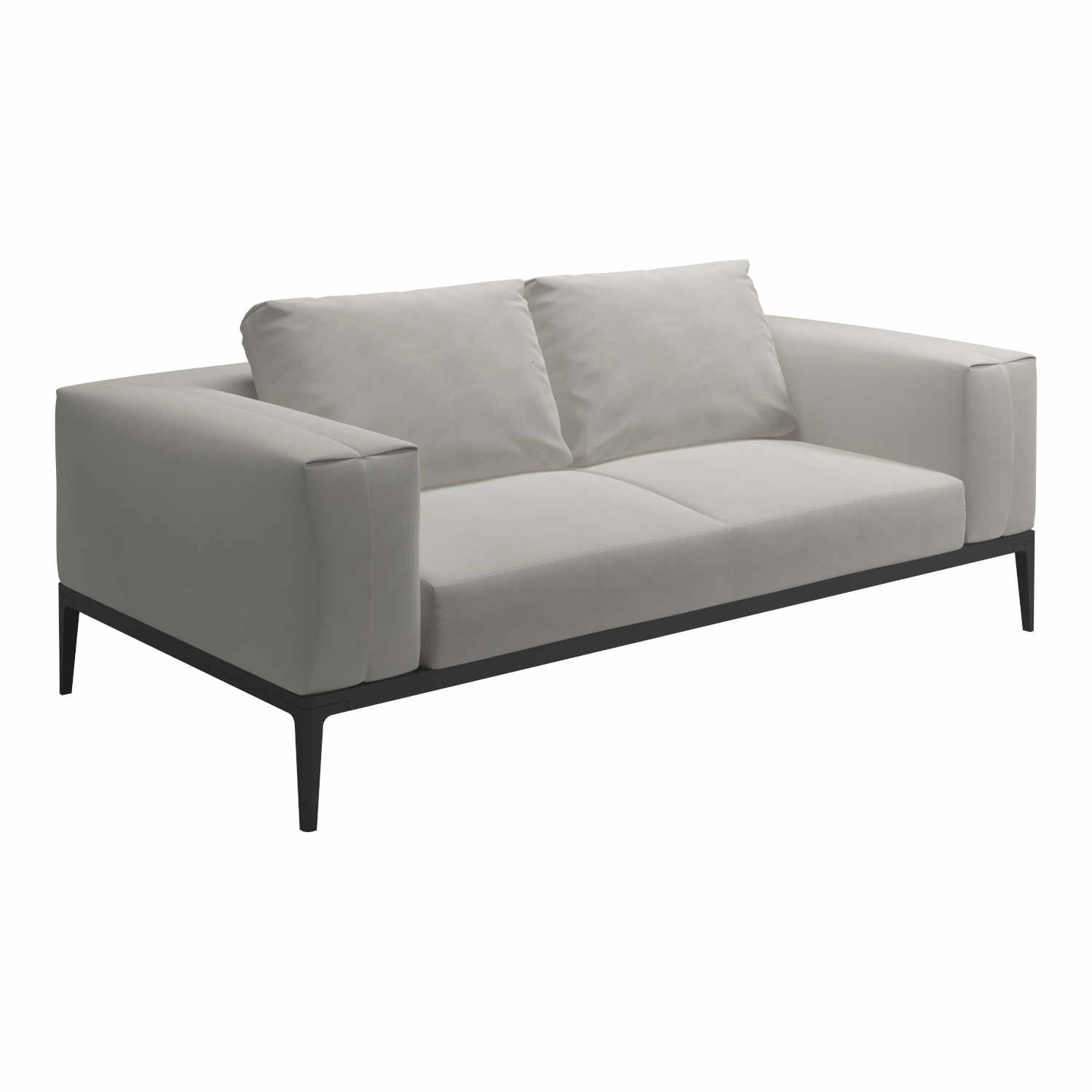 Grid 2er-Sitz Sofa, Gestell java, Stoffbezug coal 144 von Gloster