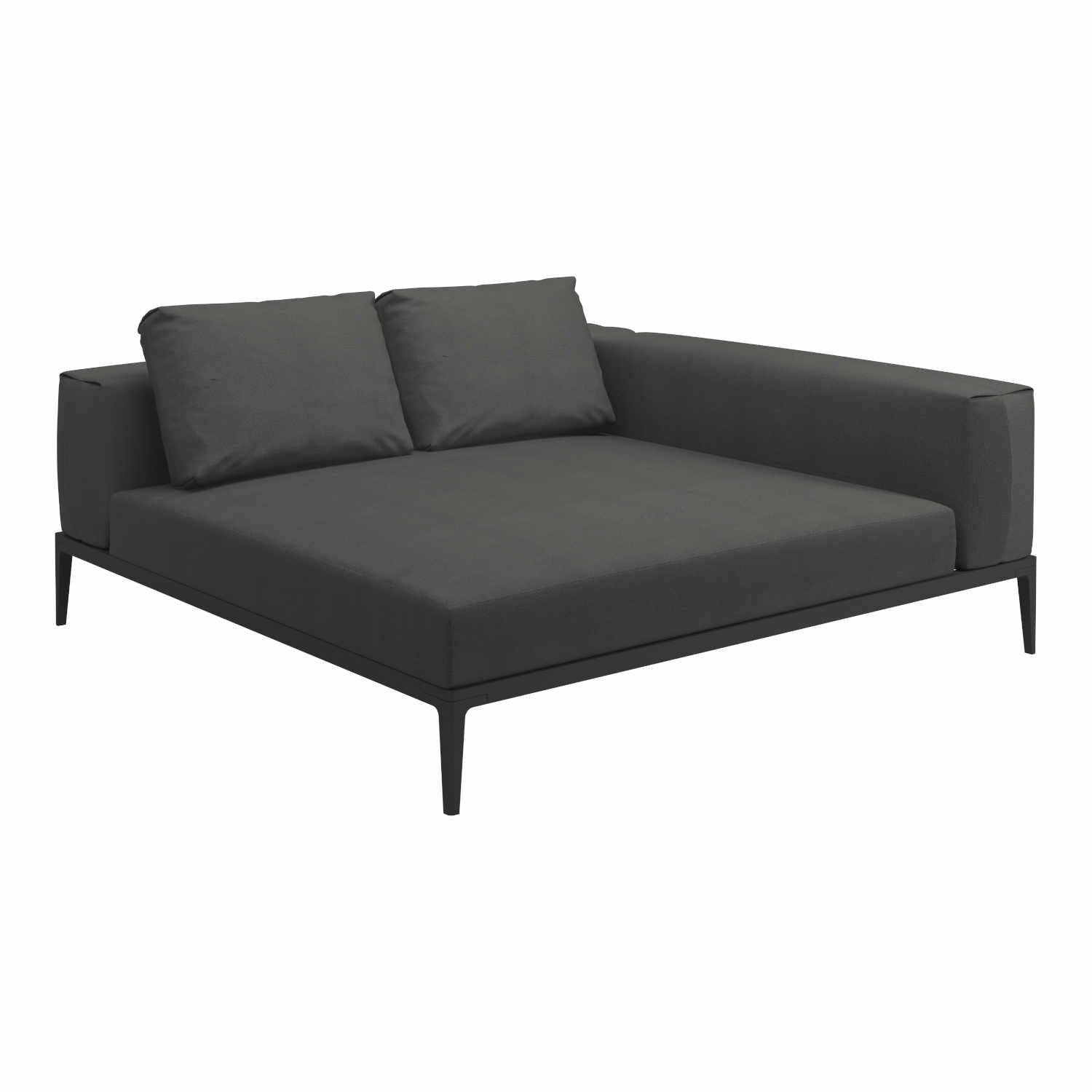 Grid Chill-Element Modulsofa, Gestell meteor, Stoffbezug clay 143 von Gloster