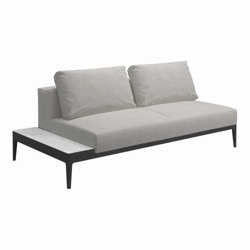 Grid End Table-Element Ceramic Modulsofa, Gestell java, Stoffbezug coal 144, Plattform emperor ceramic, Position Plattform links (vor dem sofa steh... von Gloster