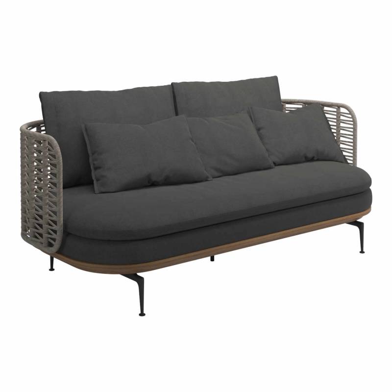 Mistral Low Back Sofa, Stoffbezug coal 144 von Gloster