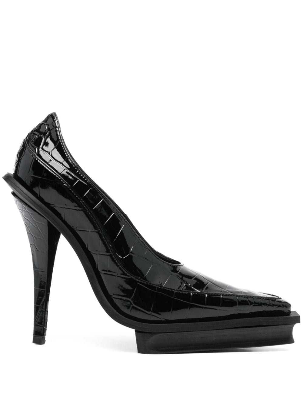 GmbH Asena 140mm croc-embossed pumps - Black von GmbH