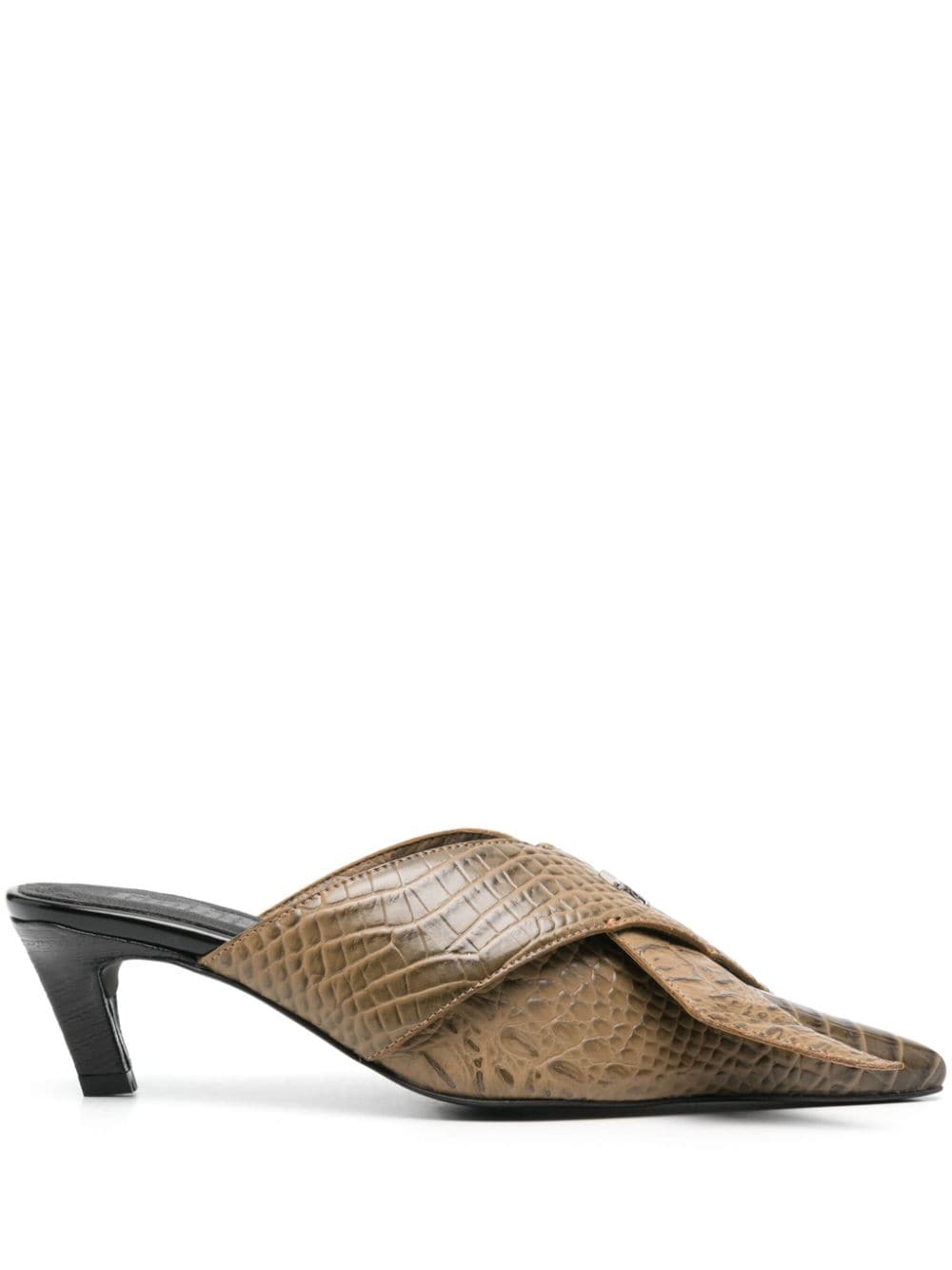 GmbH Zina 60mm croc-embossed mules - Brown von GmbH