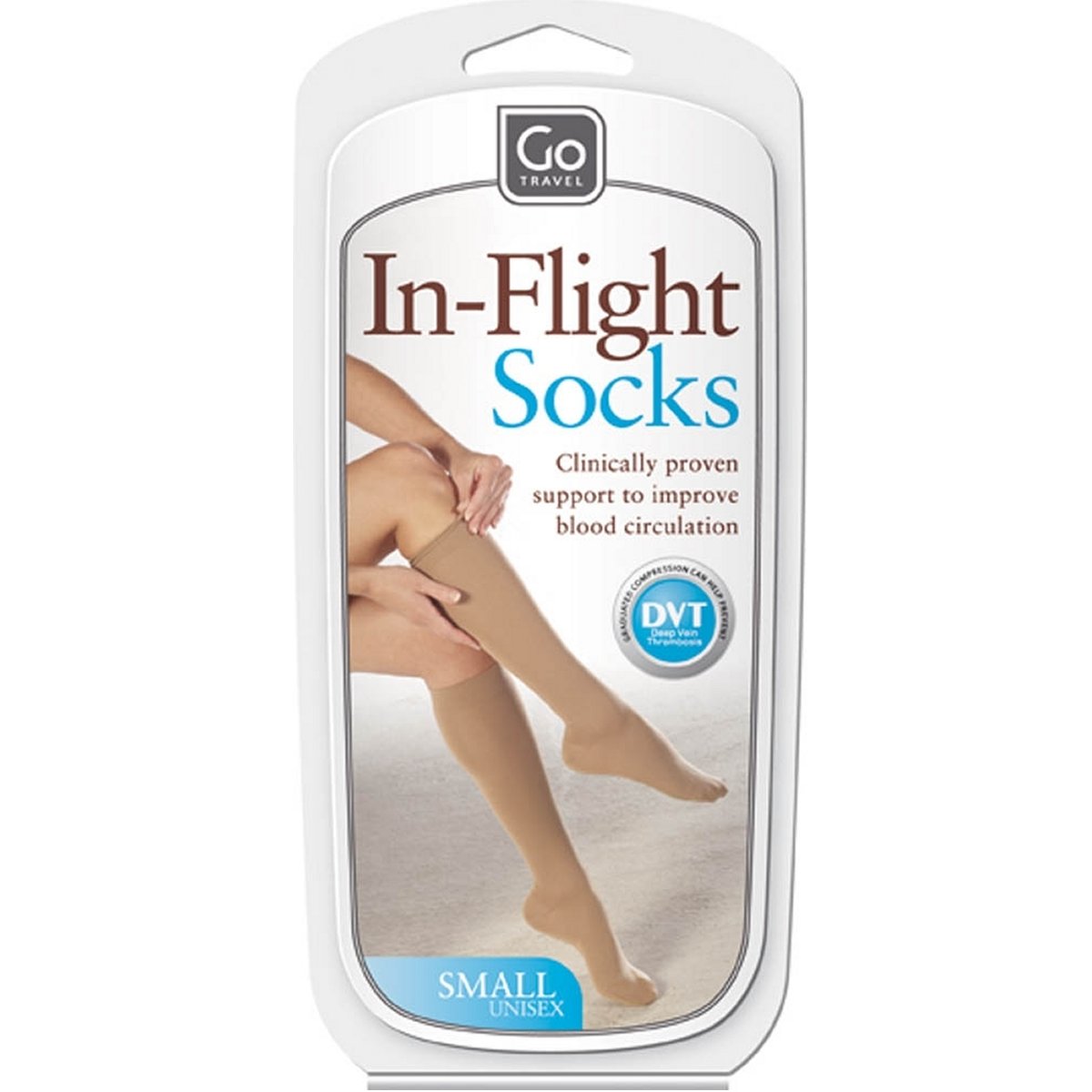 Flight Socks - Kompressionsstrümpfe S - BEIGE von Go Travel