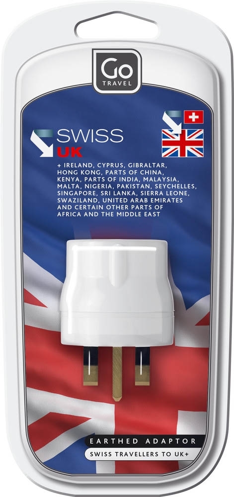 Reiseadapter Schweiz-UK weiß von Go Travel