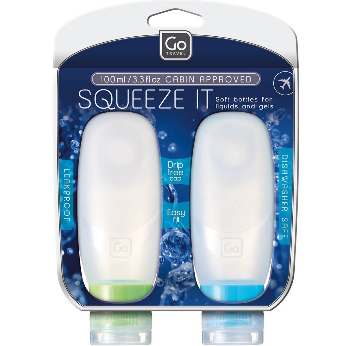 Squeezy Bottles - Silikon-Flaschen Set mit Saugnapf 100 ml von Go Travel