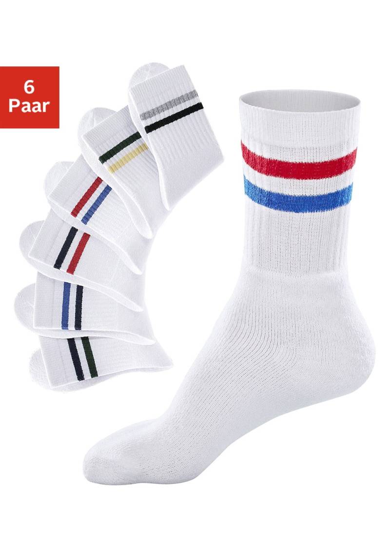 Go in Freizeitsocken, (Packung, 6 Paar), mit farbigen Streifen von Go in