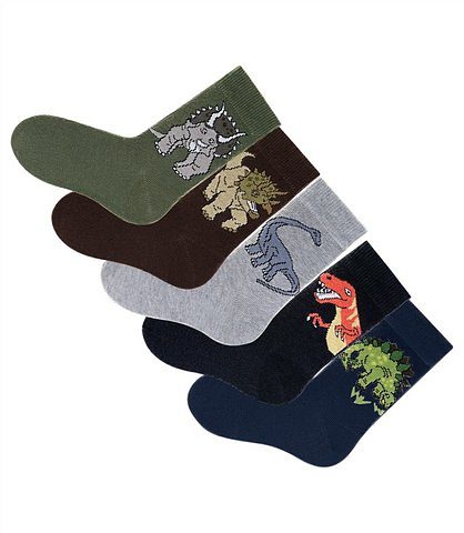 H.I.S Socken, (Packung, 5 Paar), mit Dinosauriermotiven von H.I.S