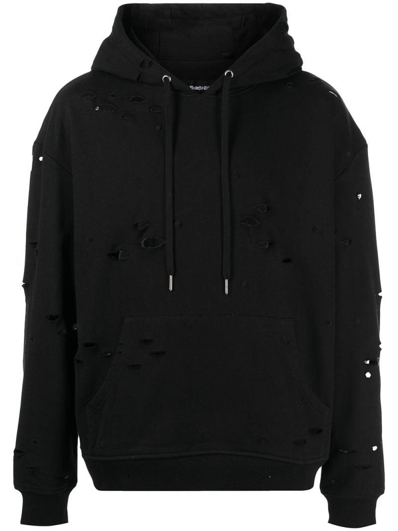 God's Masterful Children Galaxy ripped-detailed hoodie - Black von God's Masterful Children