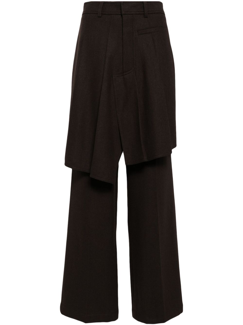 Goen.J asymmetric pleats detailed straight pants - Brown von Goen.J