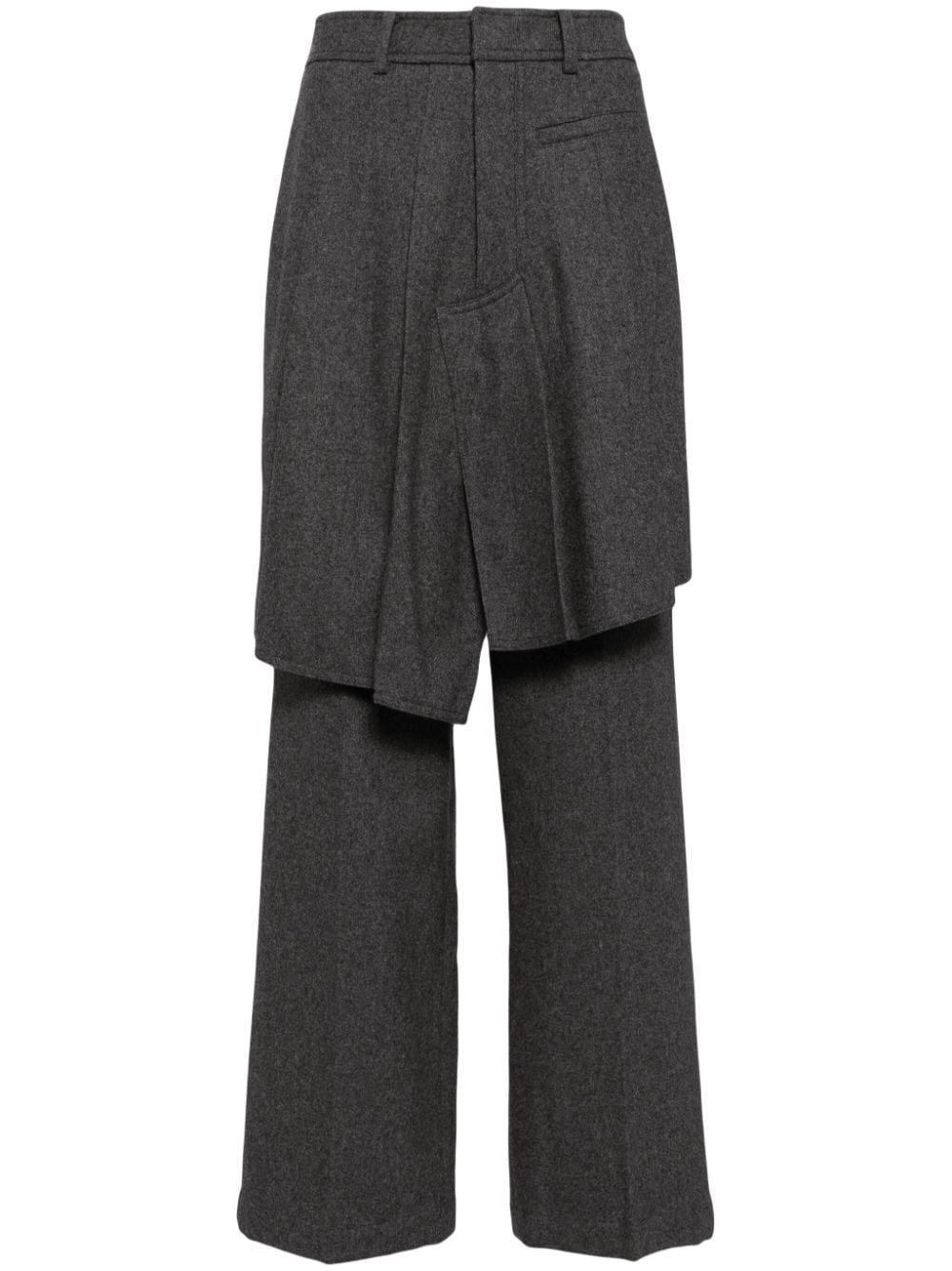 Goen.J asymmetric pleats detailed straight pants - Grey von Goen.J