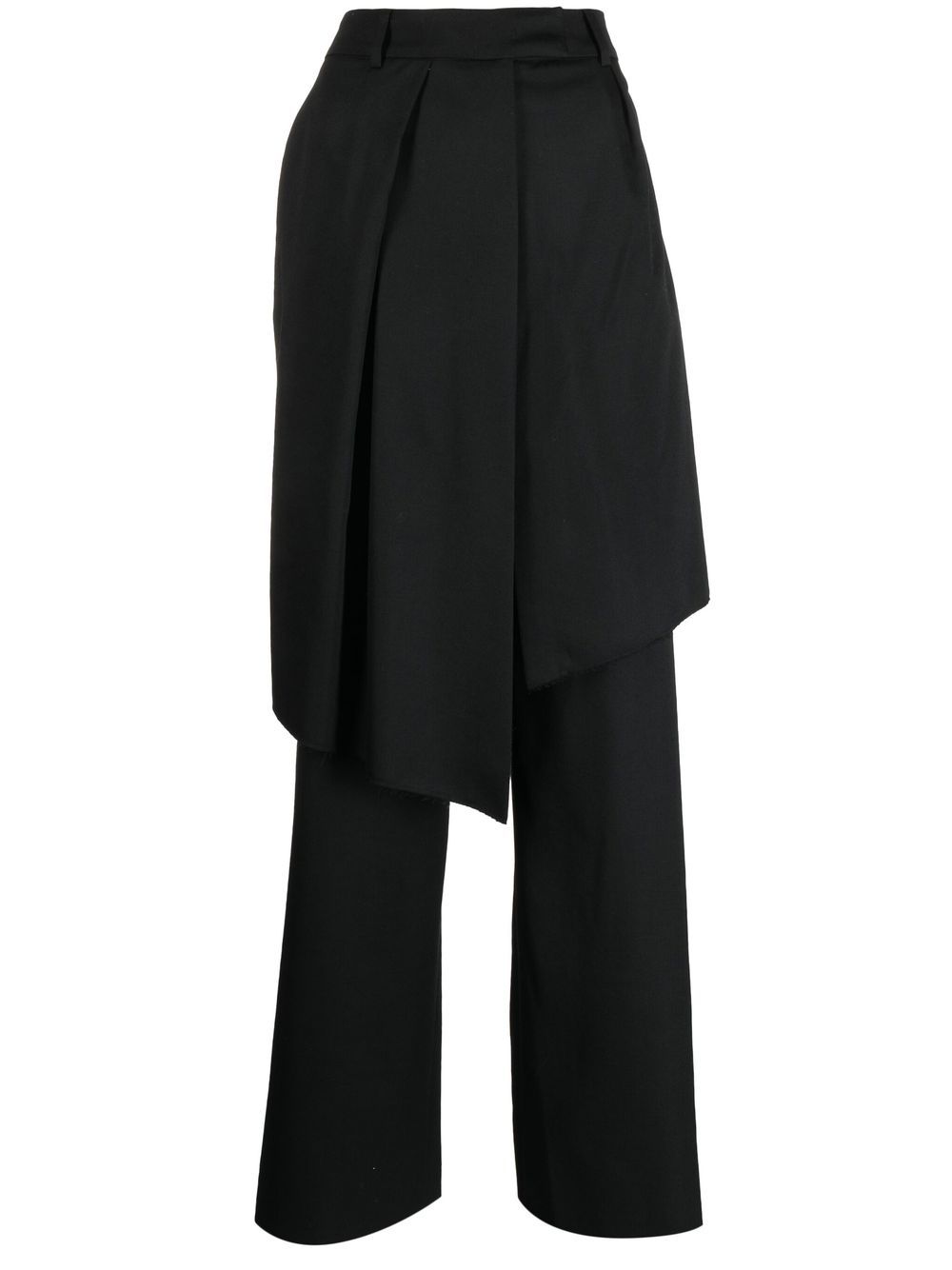 Goen.J asymmetric-wrap wide-leg trousers - Black von Goen.J