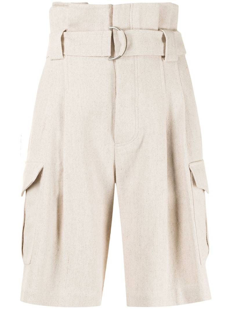 Goen.J belted paperbag-waist bermuda shorts - Neutrals von Goen.J