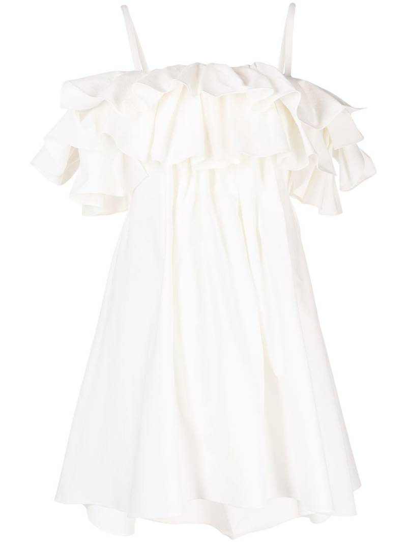 Goen.J cold-shoulder ruffled dress - White von Goen.J