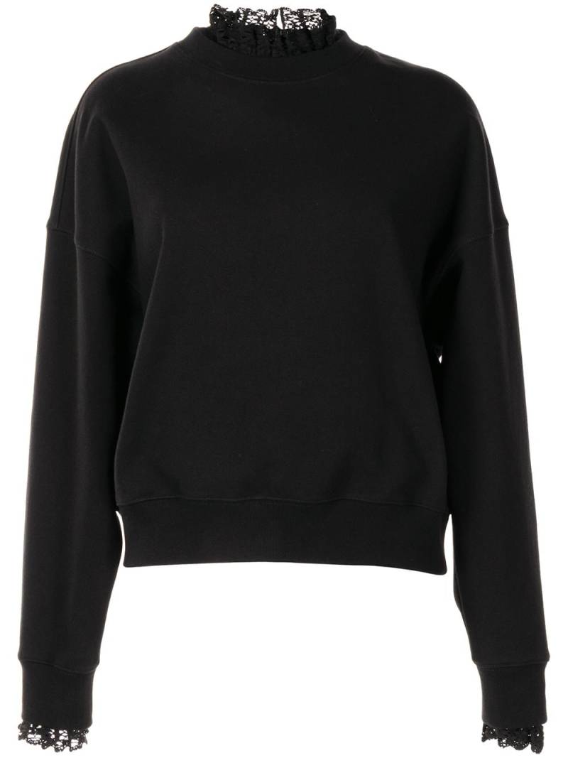 Goen.J crochet trim sweatshirt - Black von Goen.J