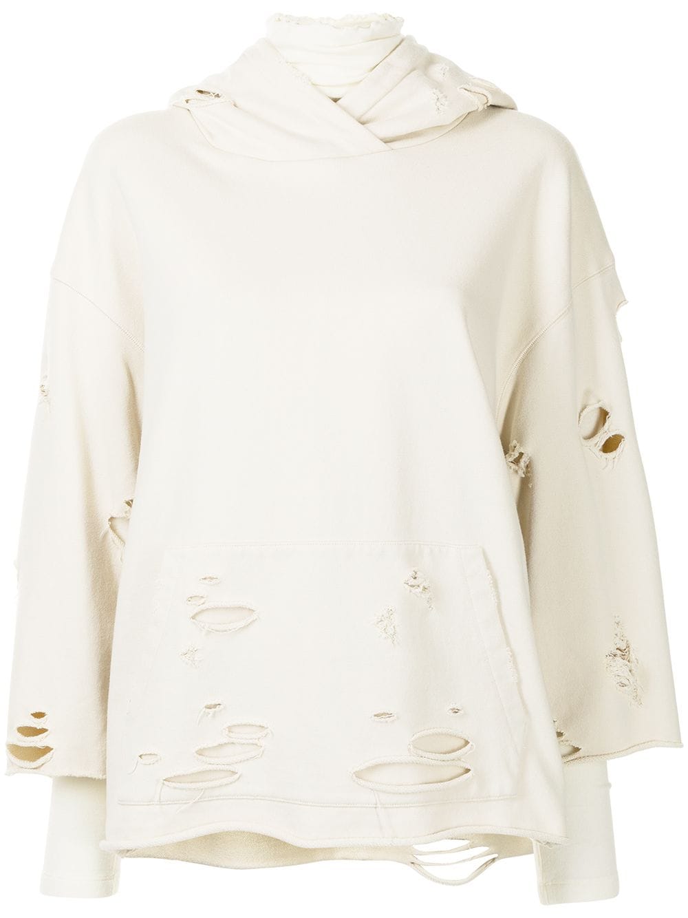 Goen.J destroyed layered hoodie - Neutrals von Goen.J