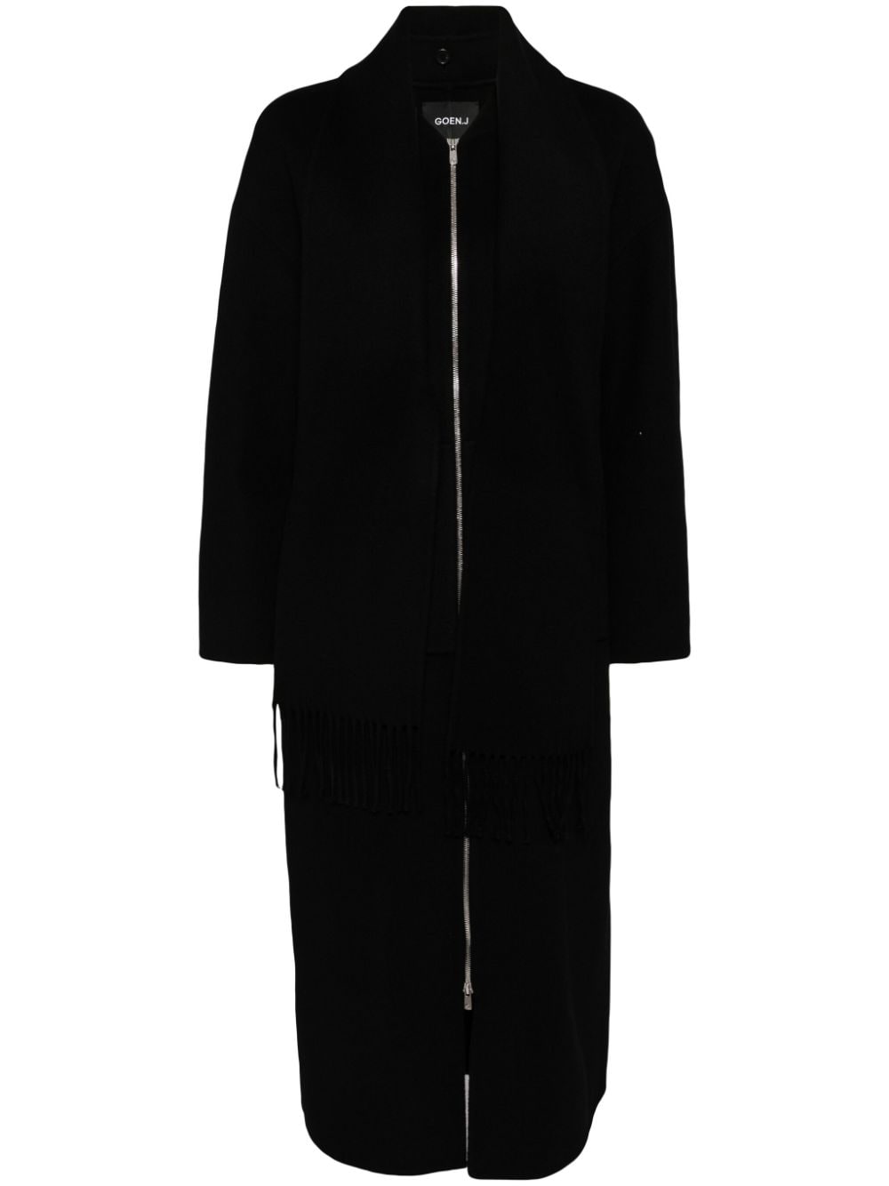 Goen.J detachable-muffler zip-up coat - Black von Goen.J