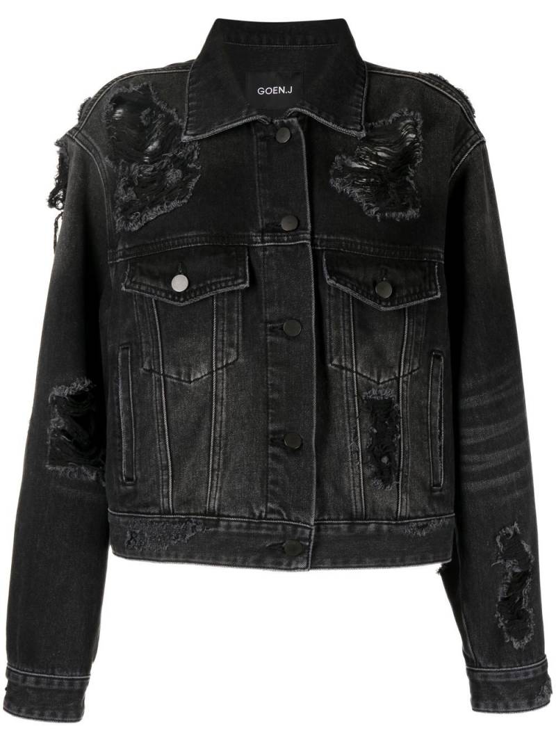 Goen.J distressed denim jacket - Black von Goen.J