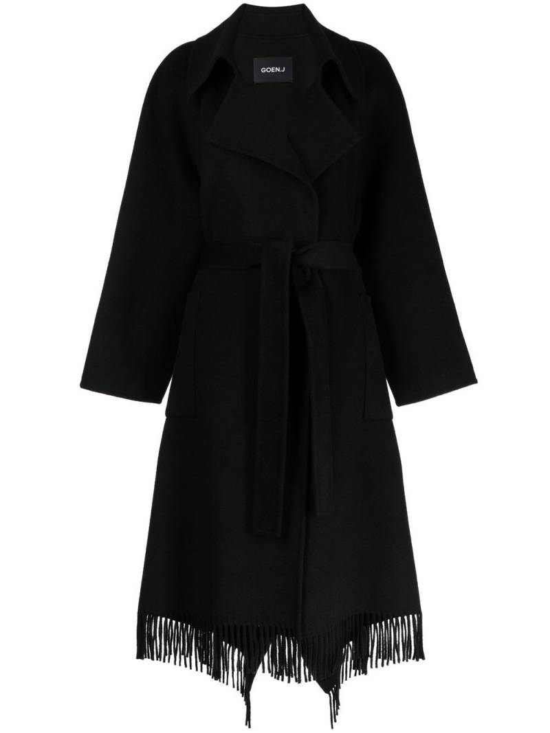 Goen.J double-faced fringed coat - Black von Goen.J