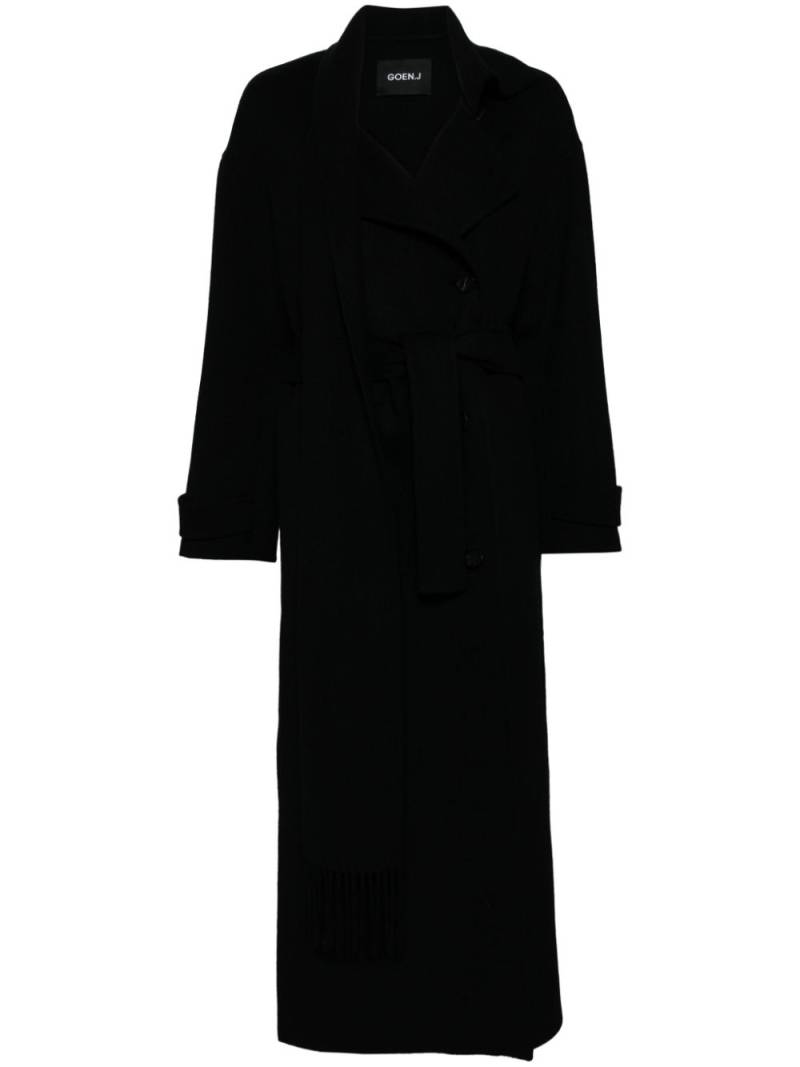 Goen.J double-faced one-side muffler coat - Black von Goen.J