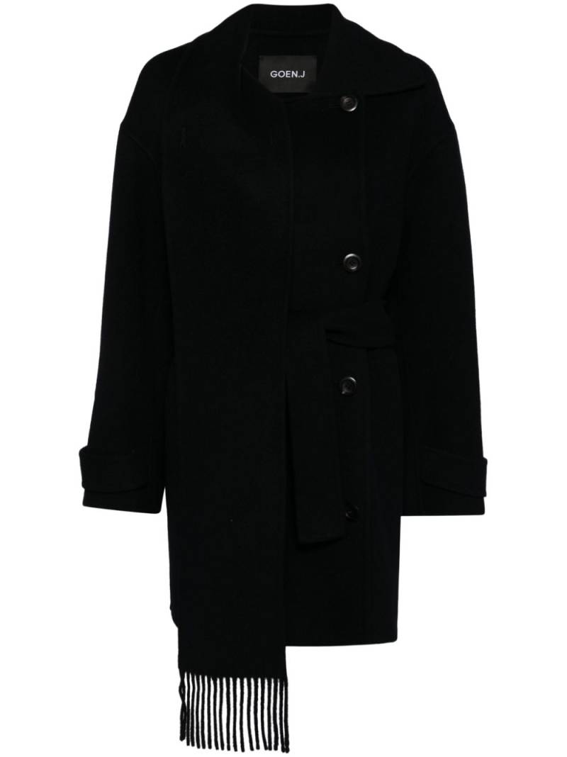 Goen.J doubled-faced muffler coat - Blue von Goen.J