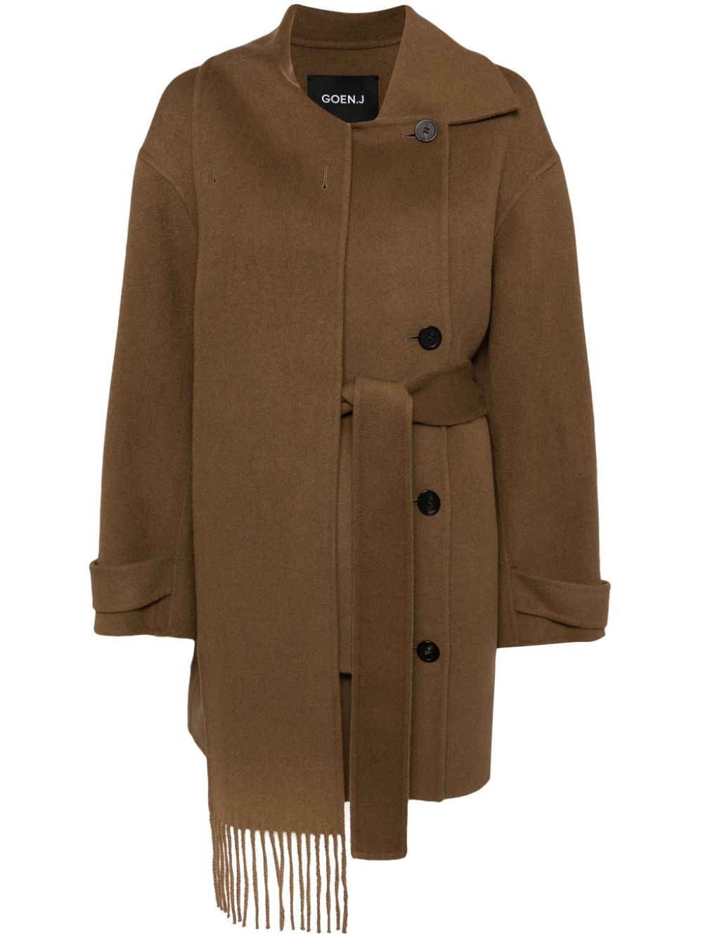 Goen.J doubled-faced muffler coat - Brown von Goen.J