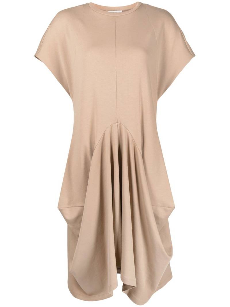 Goen.J drape-detail midi dress - Brown von Goen.J