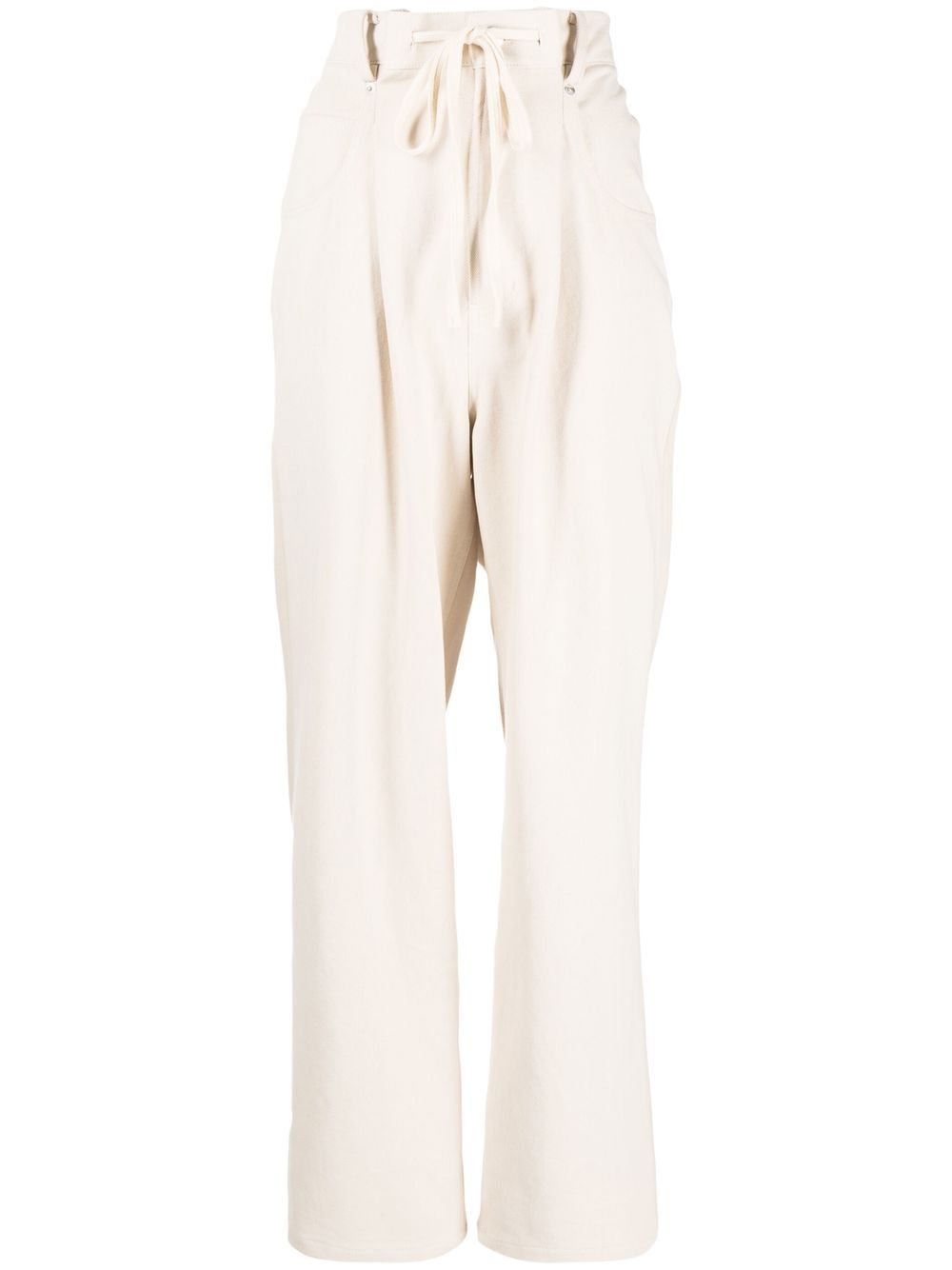 Goen.J drawstring straight-leg trousers - Neutrals von Goen.J