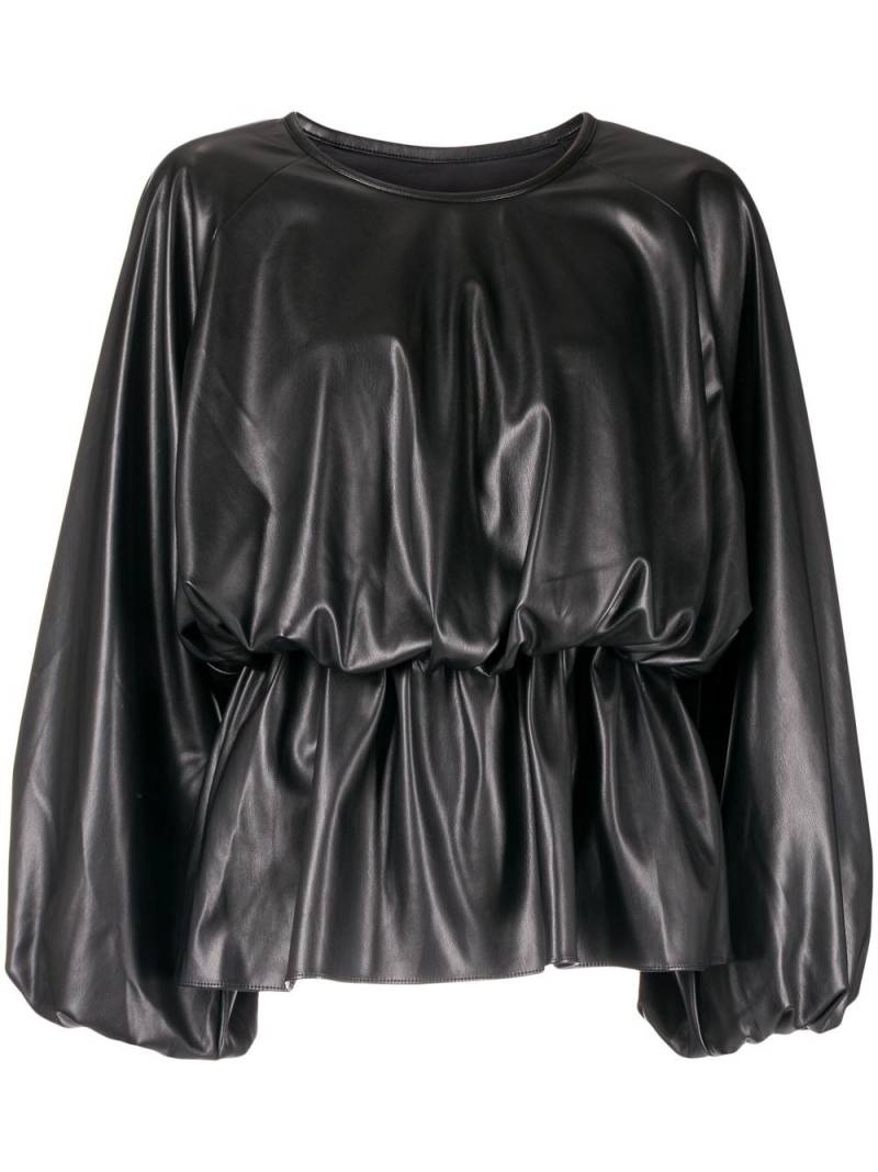 Goen.J faux-leather draped top - Black von Goen.J