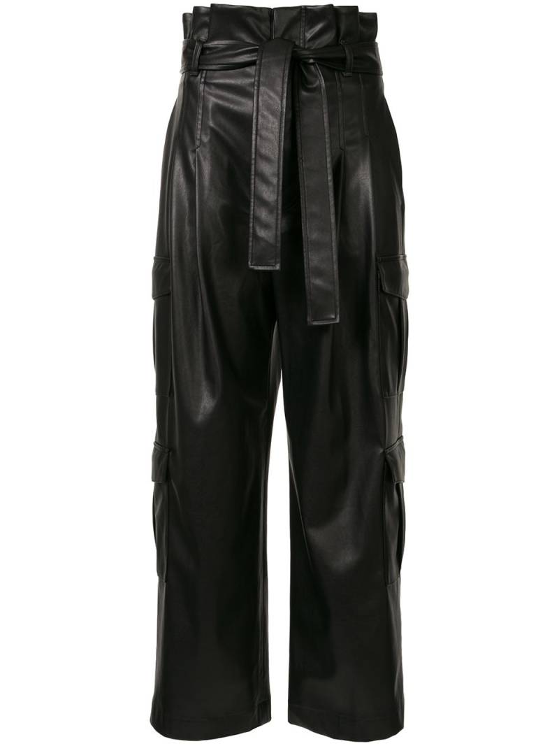 Goen.J faux-leather tie waist trousers - Black von Goen.J