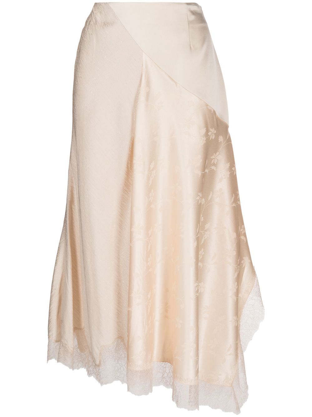 Goen.J floral-jacquard satin midi skirt - Neutrals von Goen.J