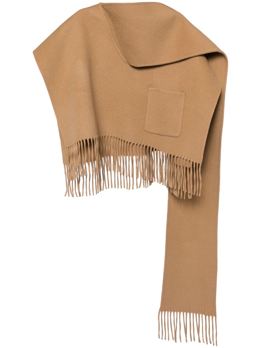 Goen.J fringed muffler poncho - Neutrals von Goen.J