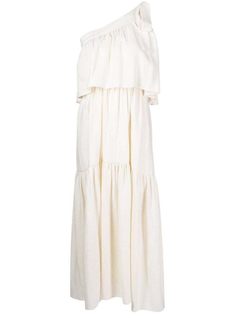 Goen.J gathered one-shoulder dress - Neutrals von Goen.J