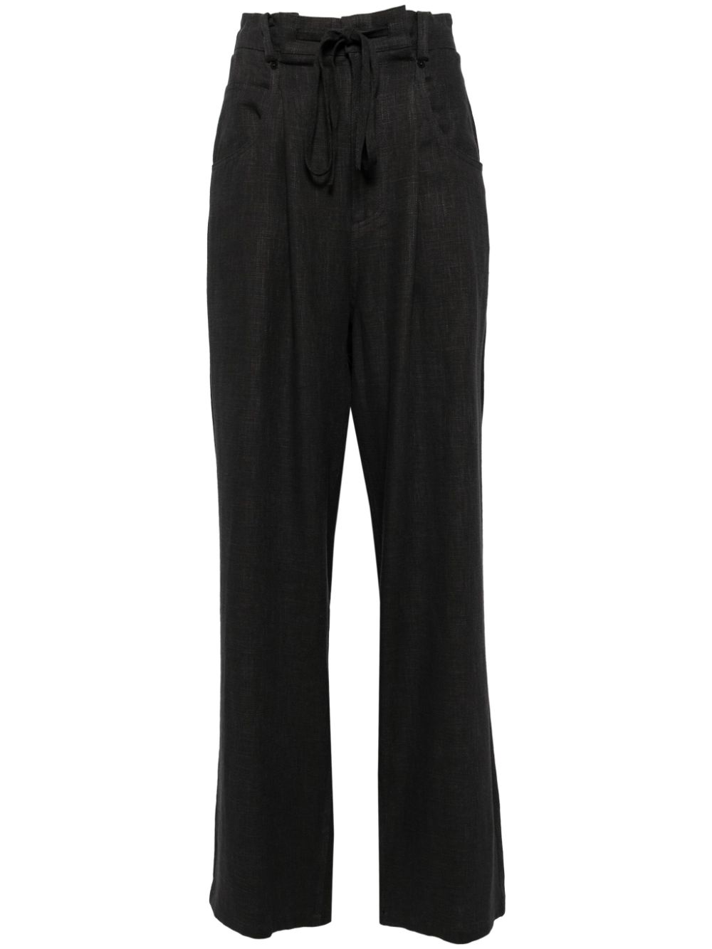 Goen.J high-waisted straight-leg trousers - Black von Goen.J