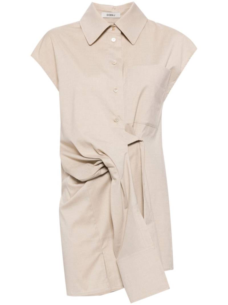 Goen.J knot-detail stretch shirt dress - Neutrals von Goen.J