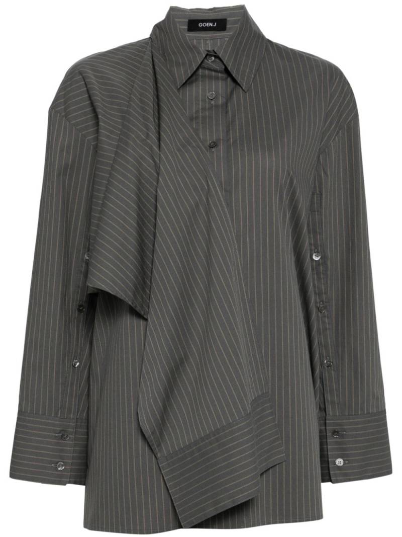 Goen.J knotted-detail cotton shirt - Grey von Goen.J