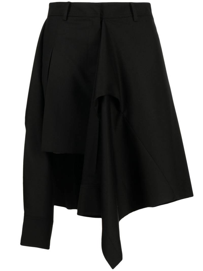 Goen.J layered asymmetric skirt - Black von Goen.J