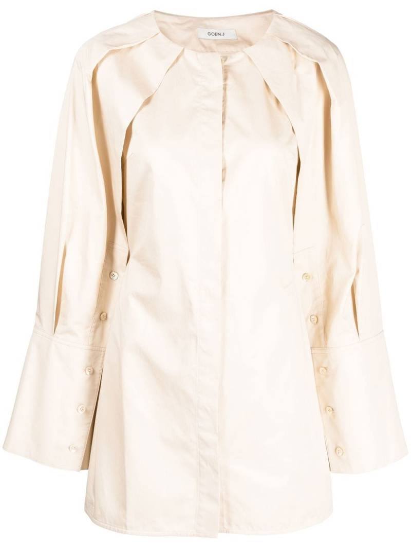 Goen.J long-sleeve mini shirt dress - Neutrals von Goen.J