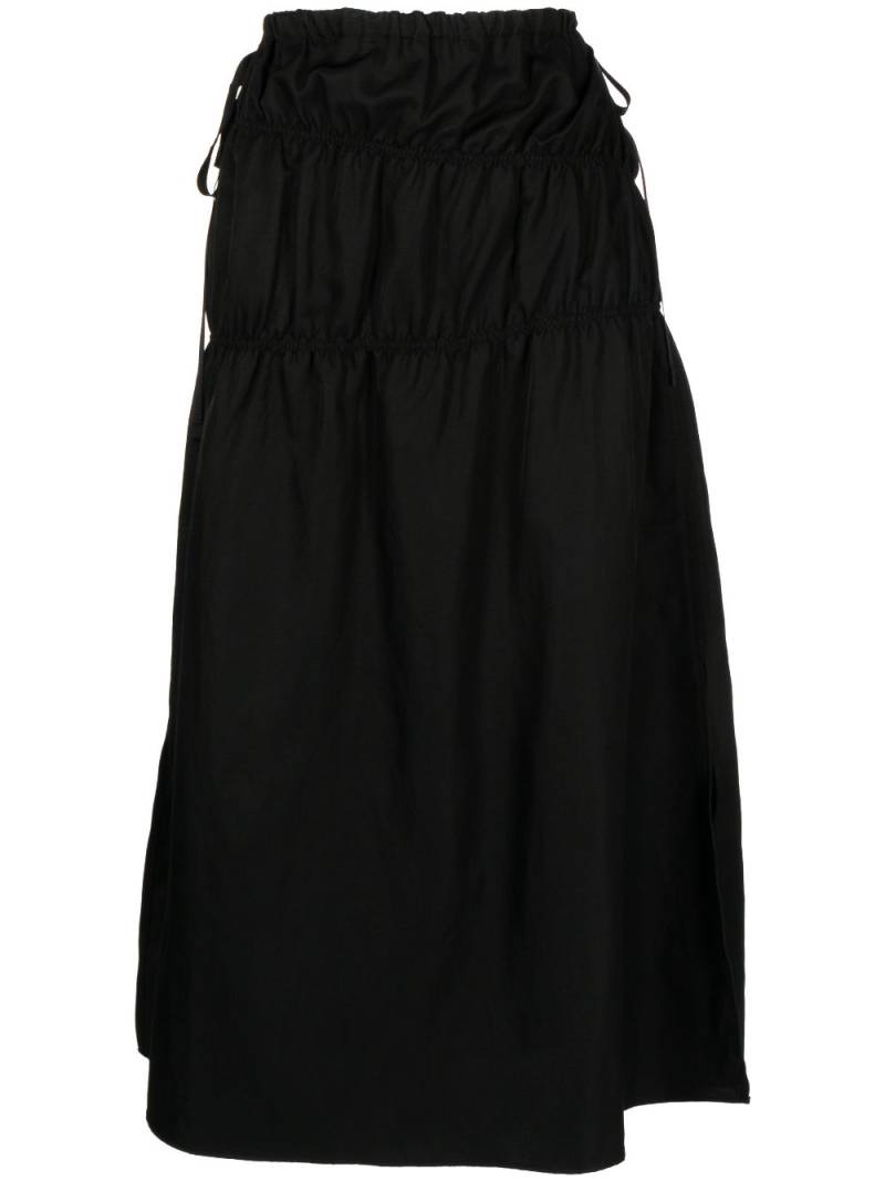 Goen.J midi ruched straight skirt - Black von Goen.J