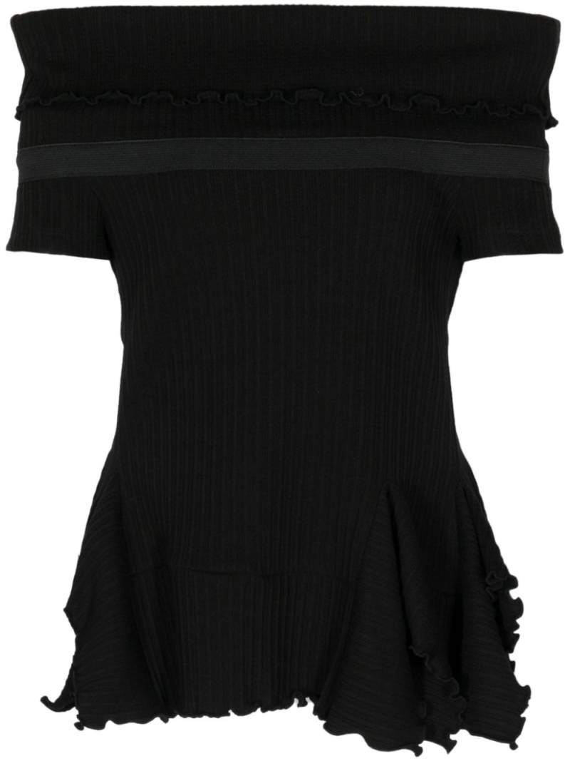 Goen.J off-shoulder cotton-blend top - Black von Goen.J