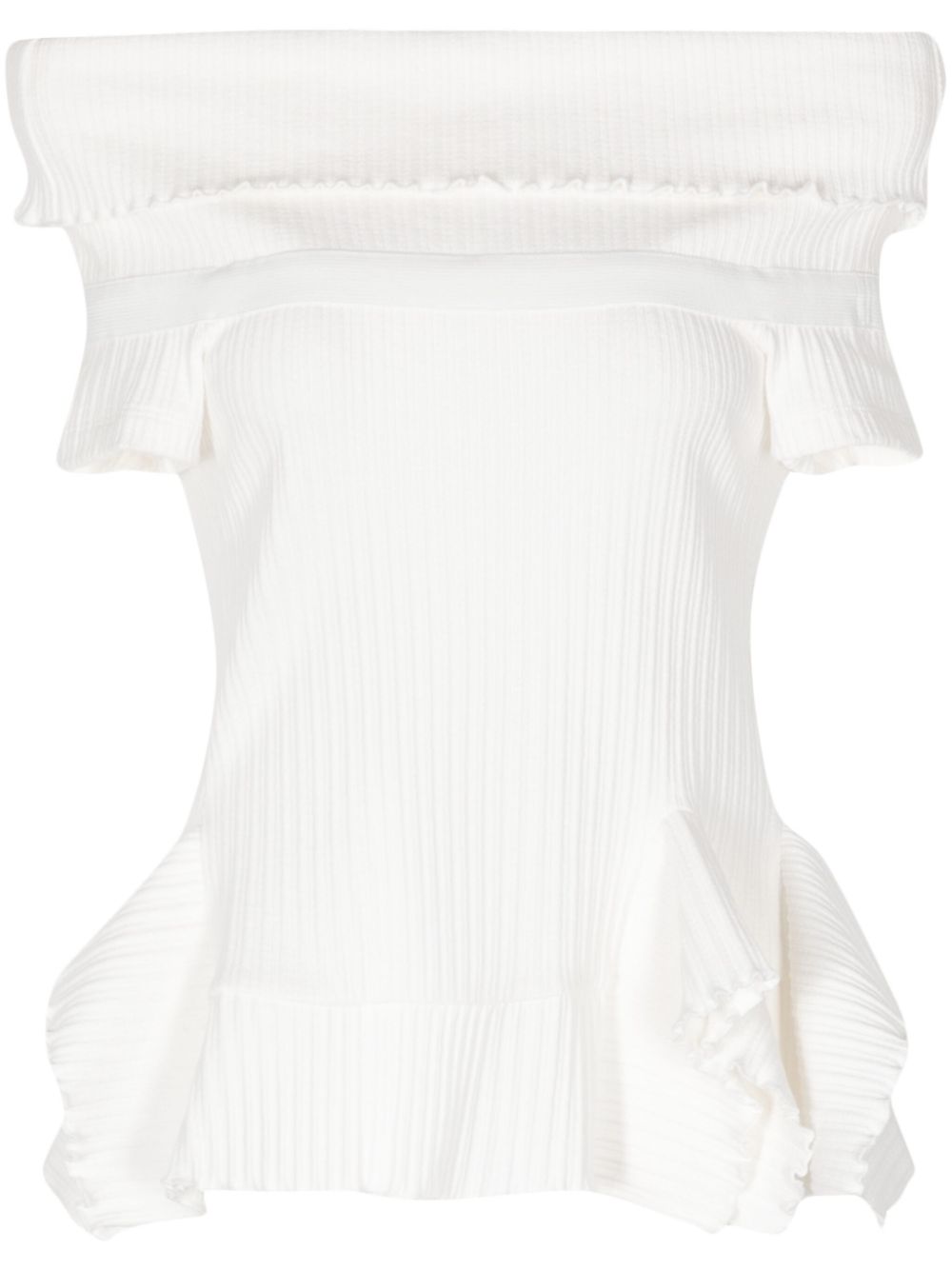 Goen.J off-shoulder cotton-blend top - White von Goen.J