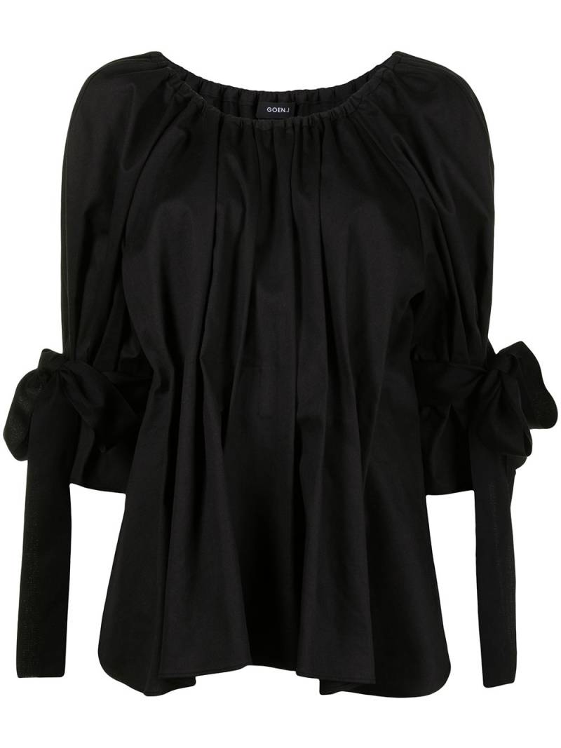 Goen.J pleated peplum blouse - Black von Goen.J