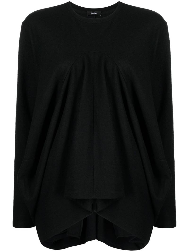 Goen.J structured draped jersey top - Black von Goen.J