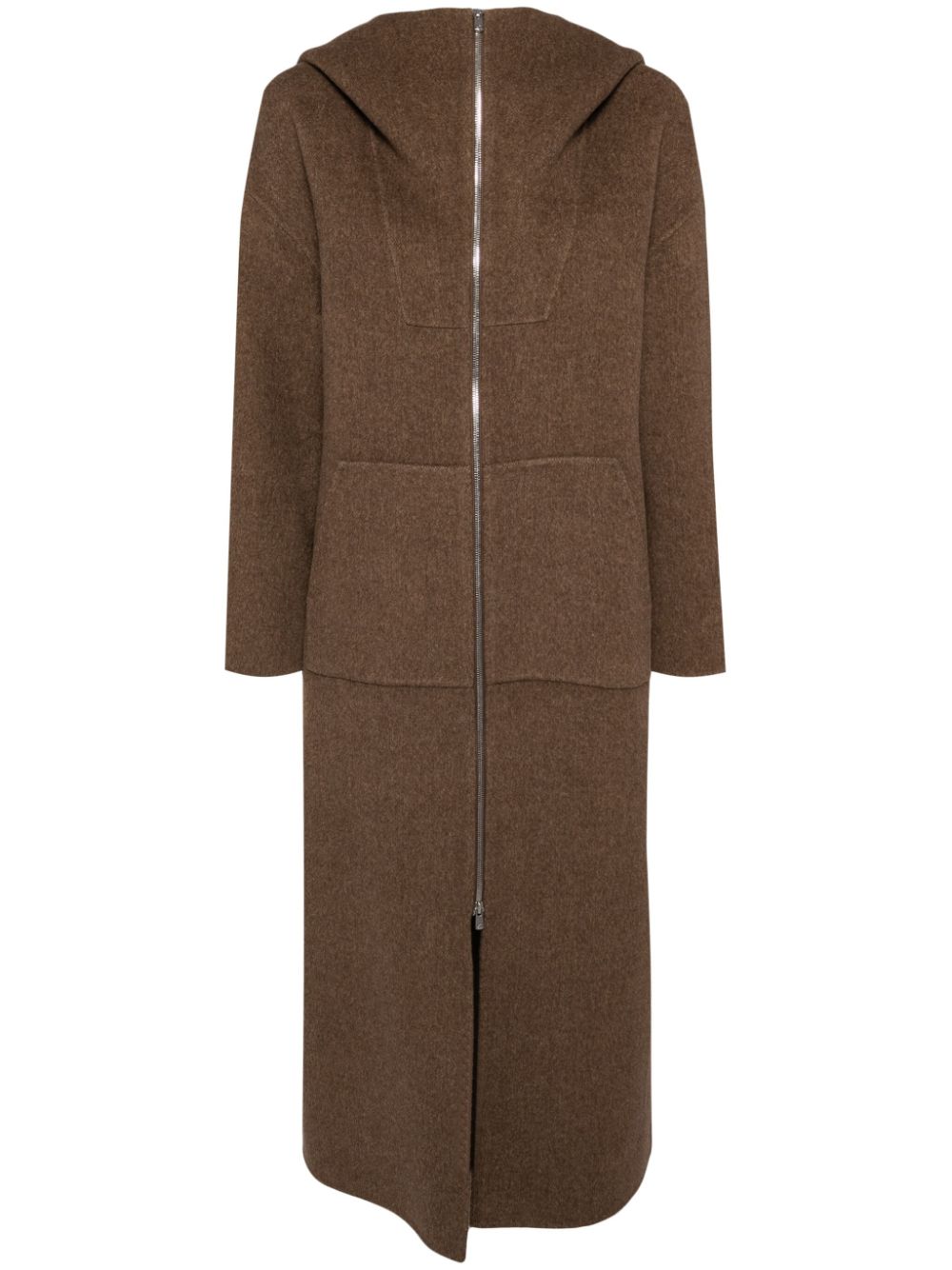 Goen.J zip-up hooded coat - Brown von Goen.J