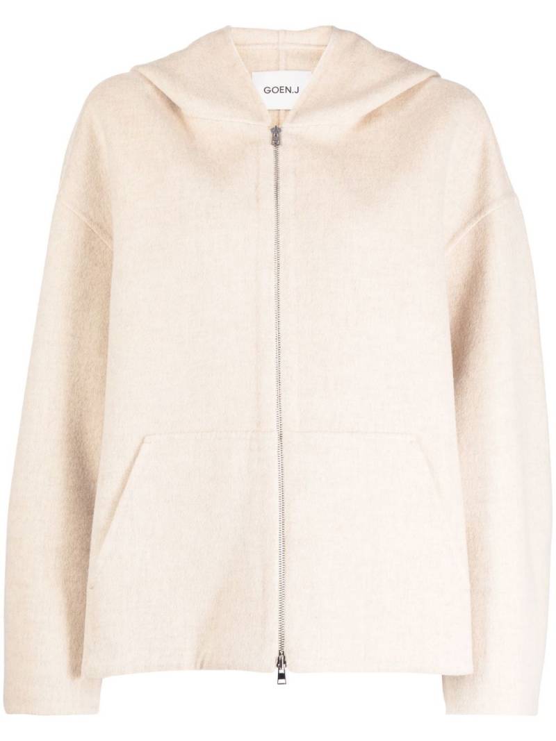 Goen.J zip-up hooded jacket - Neutrals von Goen.J