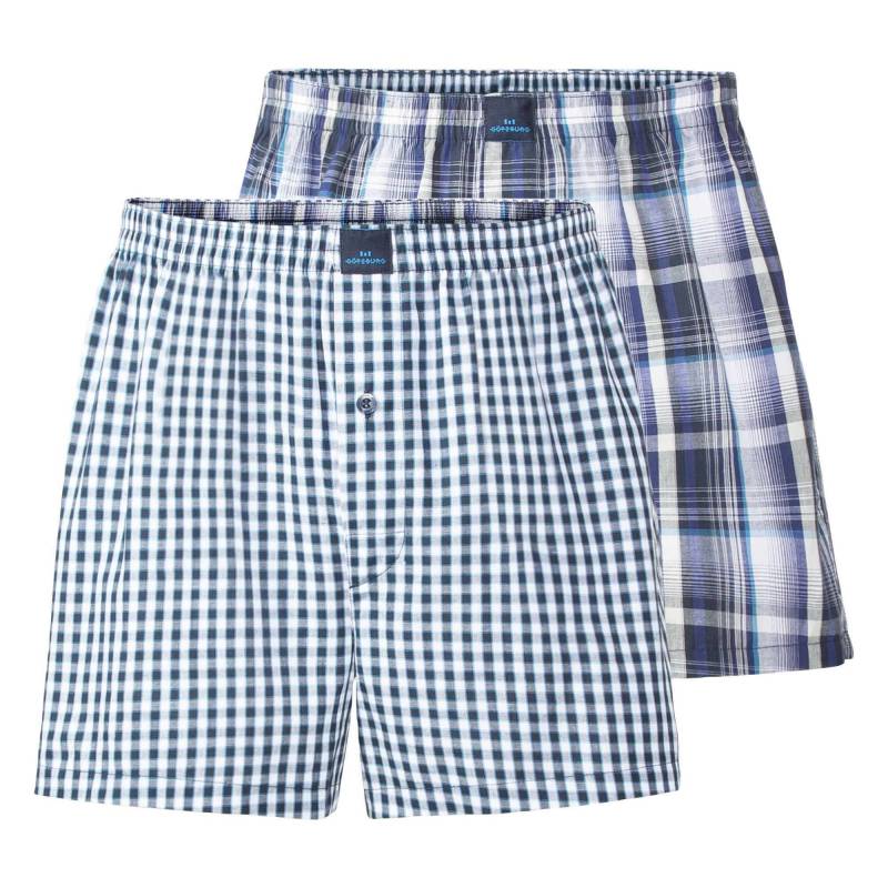 Web-boxershorts 2er Pack, Unterwäsche Herren Blau M von Götzburg