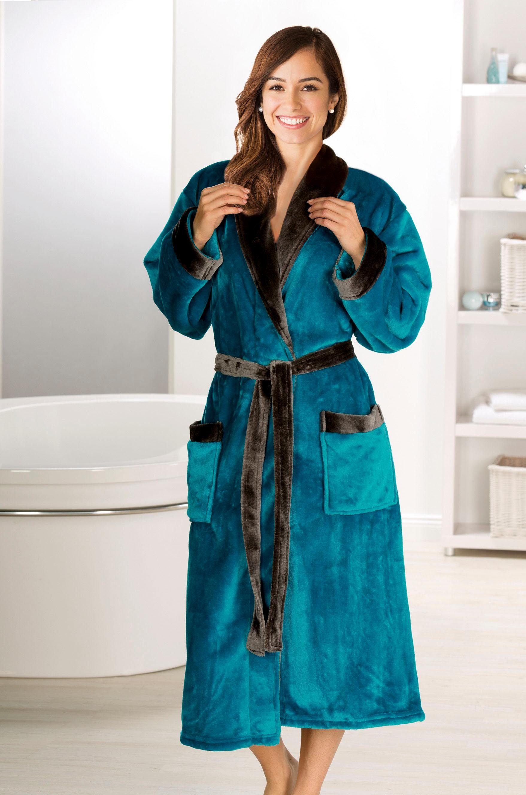 Gözze Unisex-Bademantel »Seidenfeeling, ideal für Sauna & Spa, Hotelbademantel, Morgenmantel«, (1 St.), für Damen & Herren, mit edlem Glanz, lang Gözze Unisex-Bademantel »Seidenfeeling, ideal für Sauna & Spa, Hotelbademantel, Morgenmantel«, (1 St.), für Damen & Herren, mit edlem Glanz, lang von Gözze