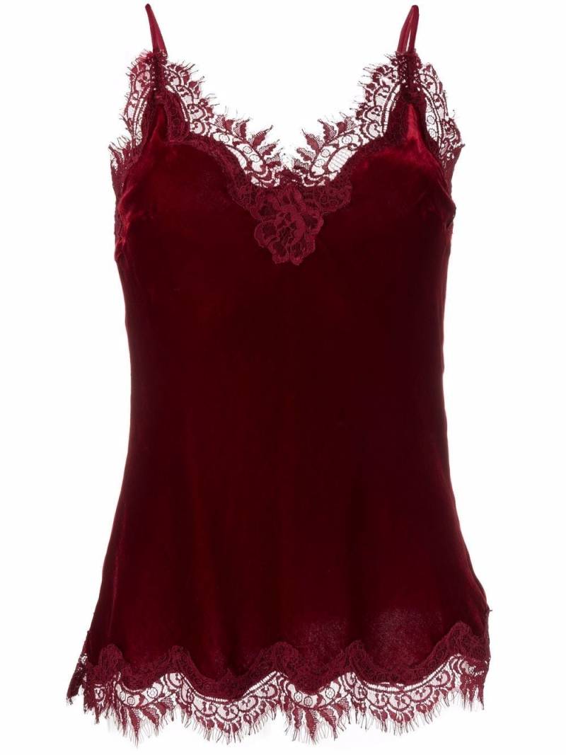 Gold Hawk lace-trim camisole top - Red von Gold Hawk