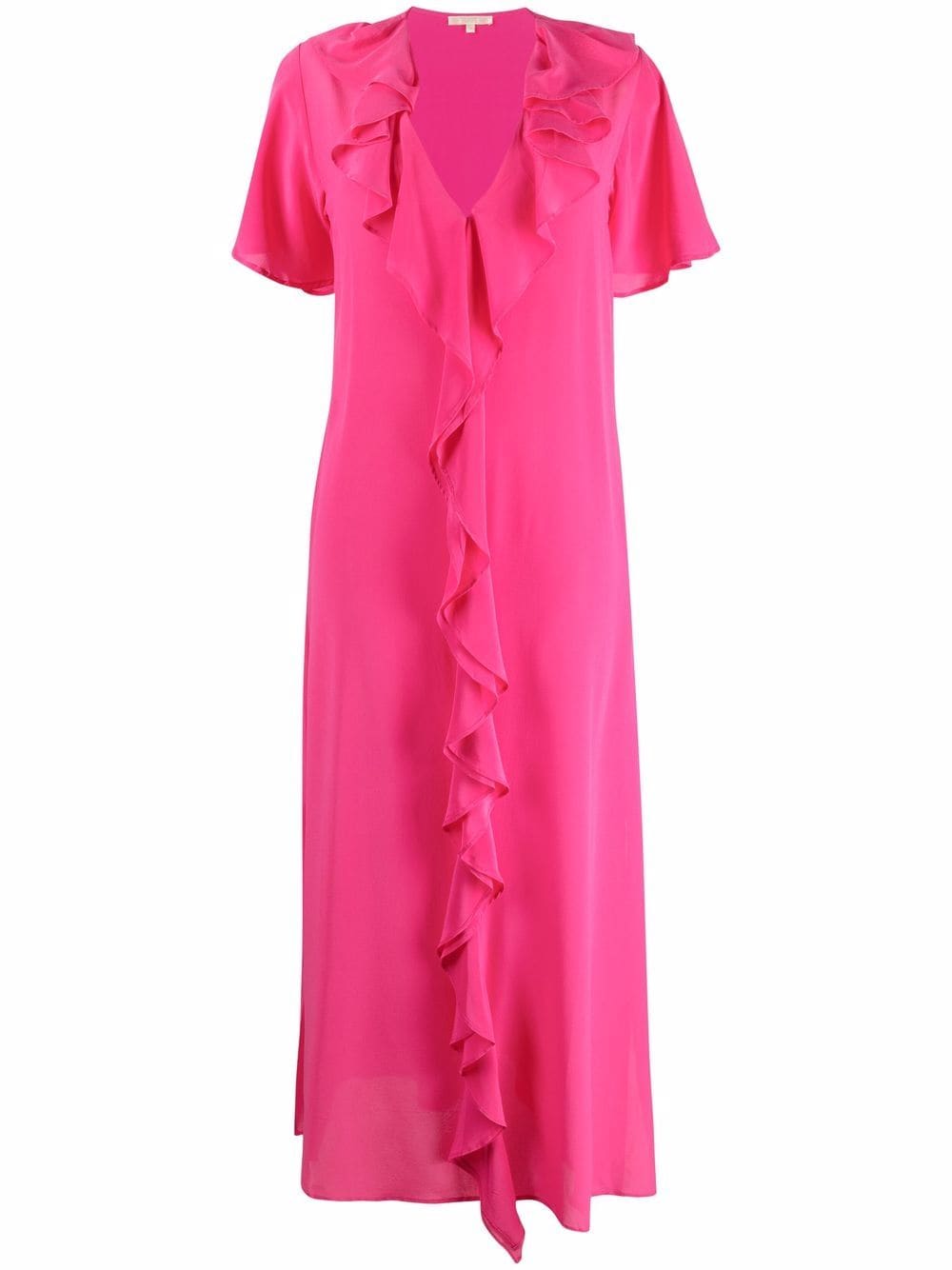 Gold Hawk ruffle-trim V-neck long dress - Pink von Gold Hawk