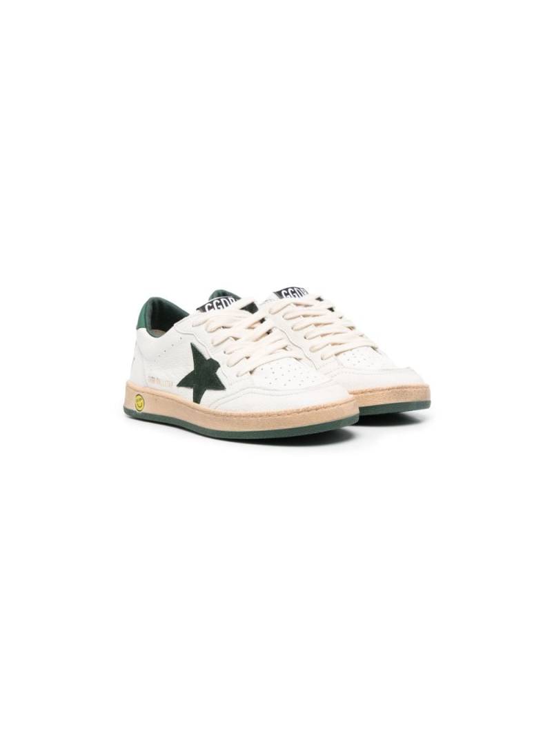 Golden Goose Kids Ball Star logo-patch leather sneakers - White von Golden Goose Kids