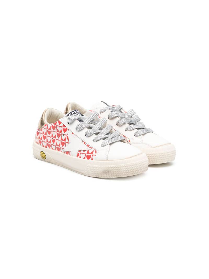 Golden Goose Kids May Heart printed sneakers - White von Golden Goose Kids